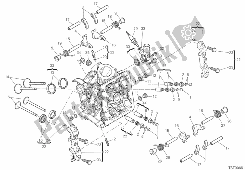 Tutte le parti per il Testata Orizzontale del Ducati Multistrada 950 S Thailand 2019